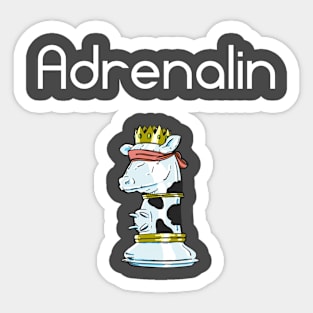 Adrenalin Chess Cow (dark) Sticker